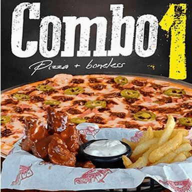 Pizza + Alitas o Boneless.