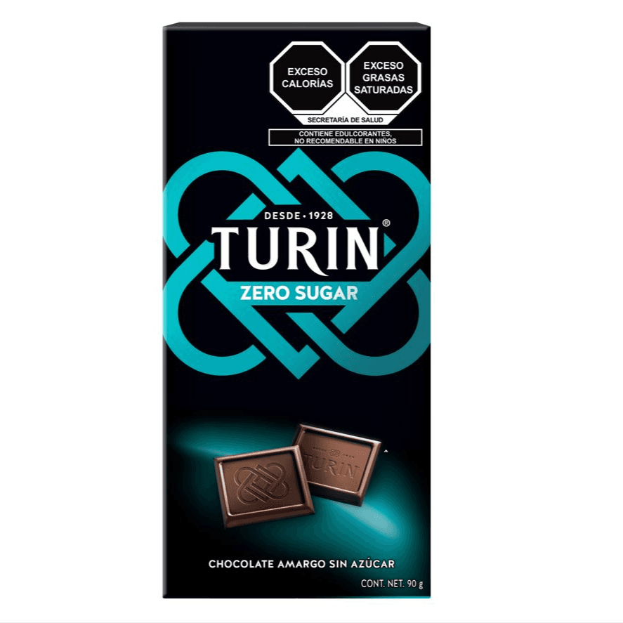 Turin Zero Chocolate Sin Azúcar Tablilla 90 G