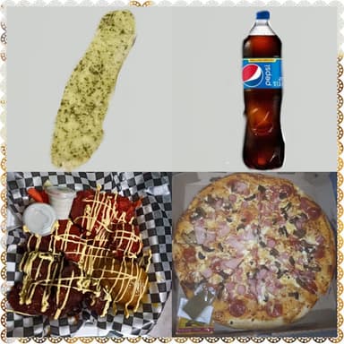 Pizza 3 Ingredientes, Boneless, Pan, Refresco