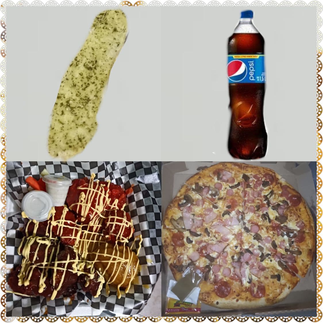 Pizza 3 Ingredientes, Boneless, Pan, Refresco