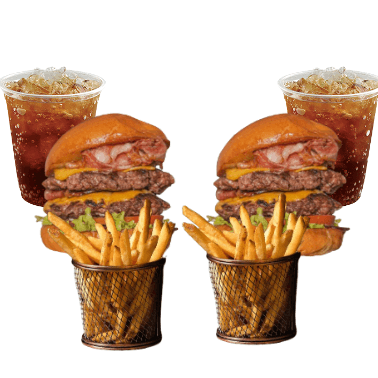 Combo DUO Hamburguesa Dobles + 2 papas+ 2 Mr tea.