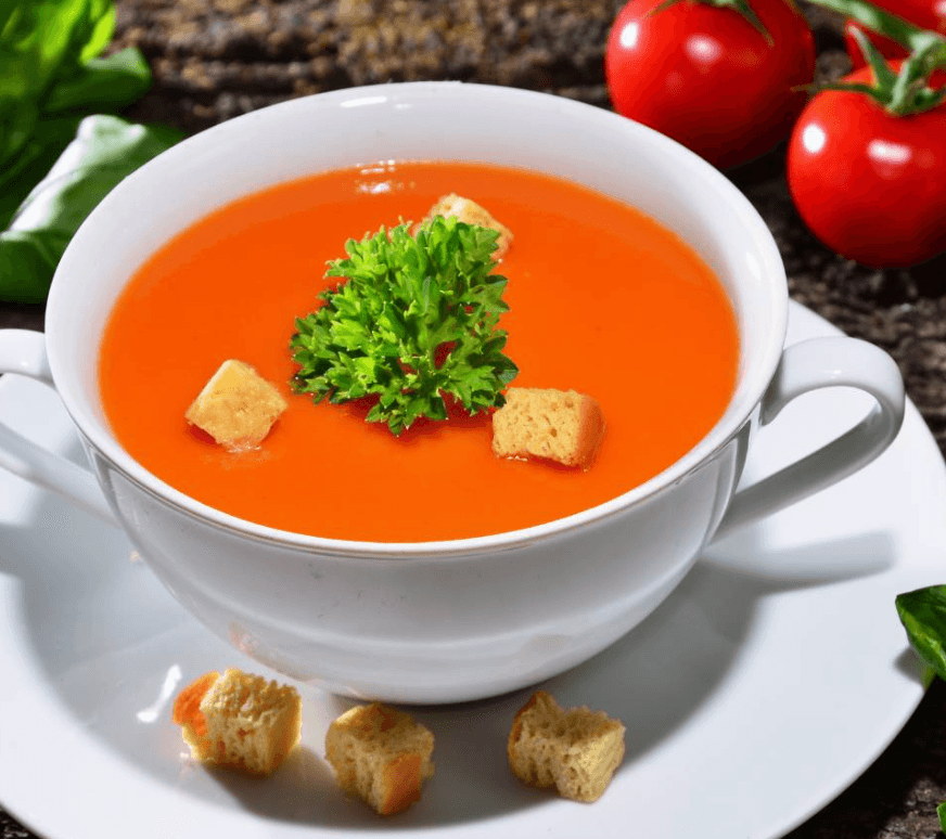 Sopa tomate y ajo