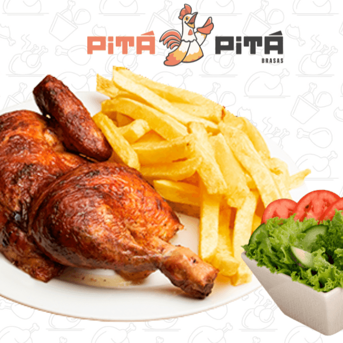 1/2 de pollo a la brasa + papas fritas + ensalada