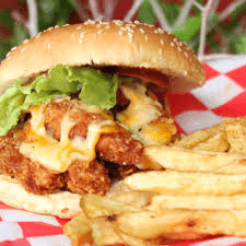 Hamburguesa de Tiras de Pollo Crispy