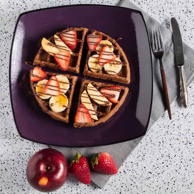 Waffle de chocolate 3 ingredientes
