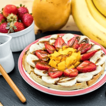 Waffle de Avellanas y Frutas