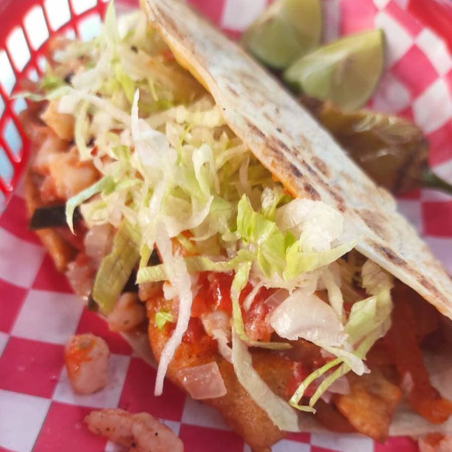 Taco de Camarón y Marlín