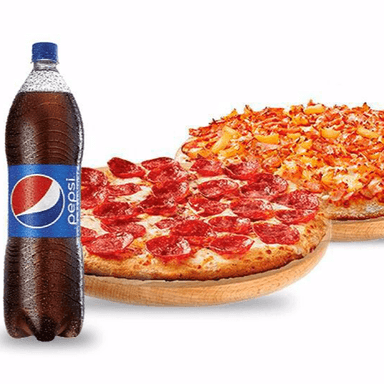 2 Pizzas + Gaseosa 1.5 Lt
