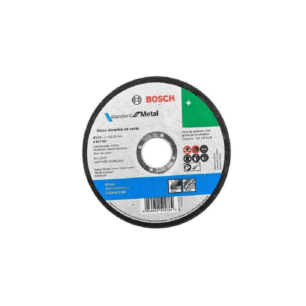 DISCO CORTE METAL 4-1/2" BOSCH 2022-04 B3/19383