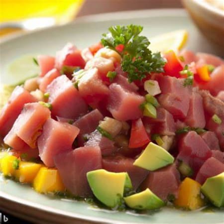 CEVICHE DE SANDÍA CON ATÚN