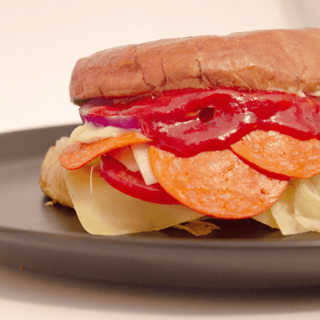 Hamburguesa Peperoni + Crepa de Cortesia