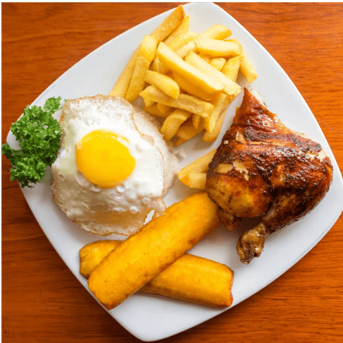 1/4 Pollo a la Brasa a Lo Pobre