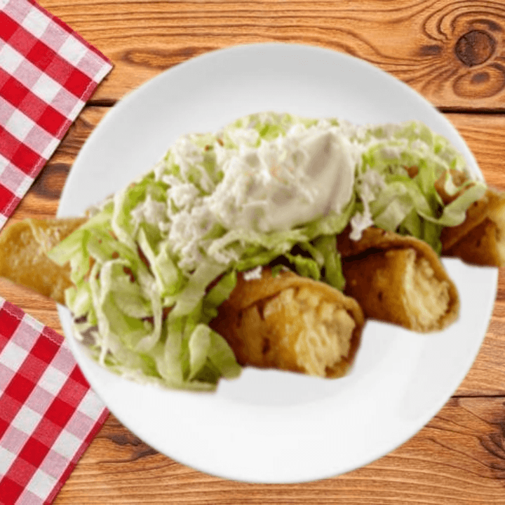 3 Tacos Dorados de Papa