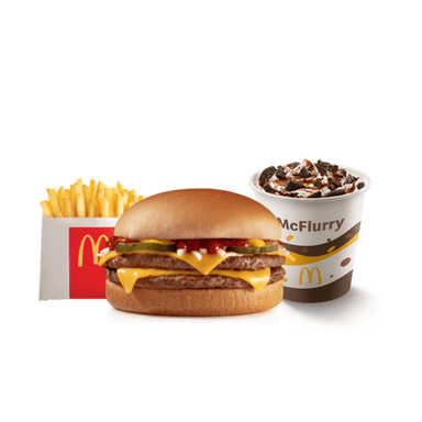 Doble Hamburguesa con McFlurry y papas