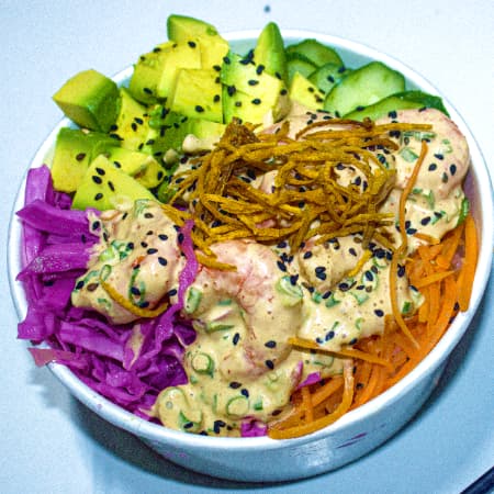 Poke de Langostinos Acevichados