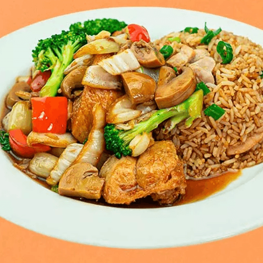Pollo con Champiñón más Chaufa