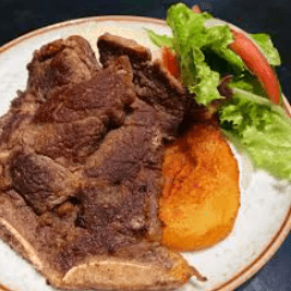 Churrasco con Papa Dorada + Bebida