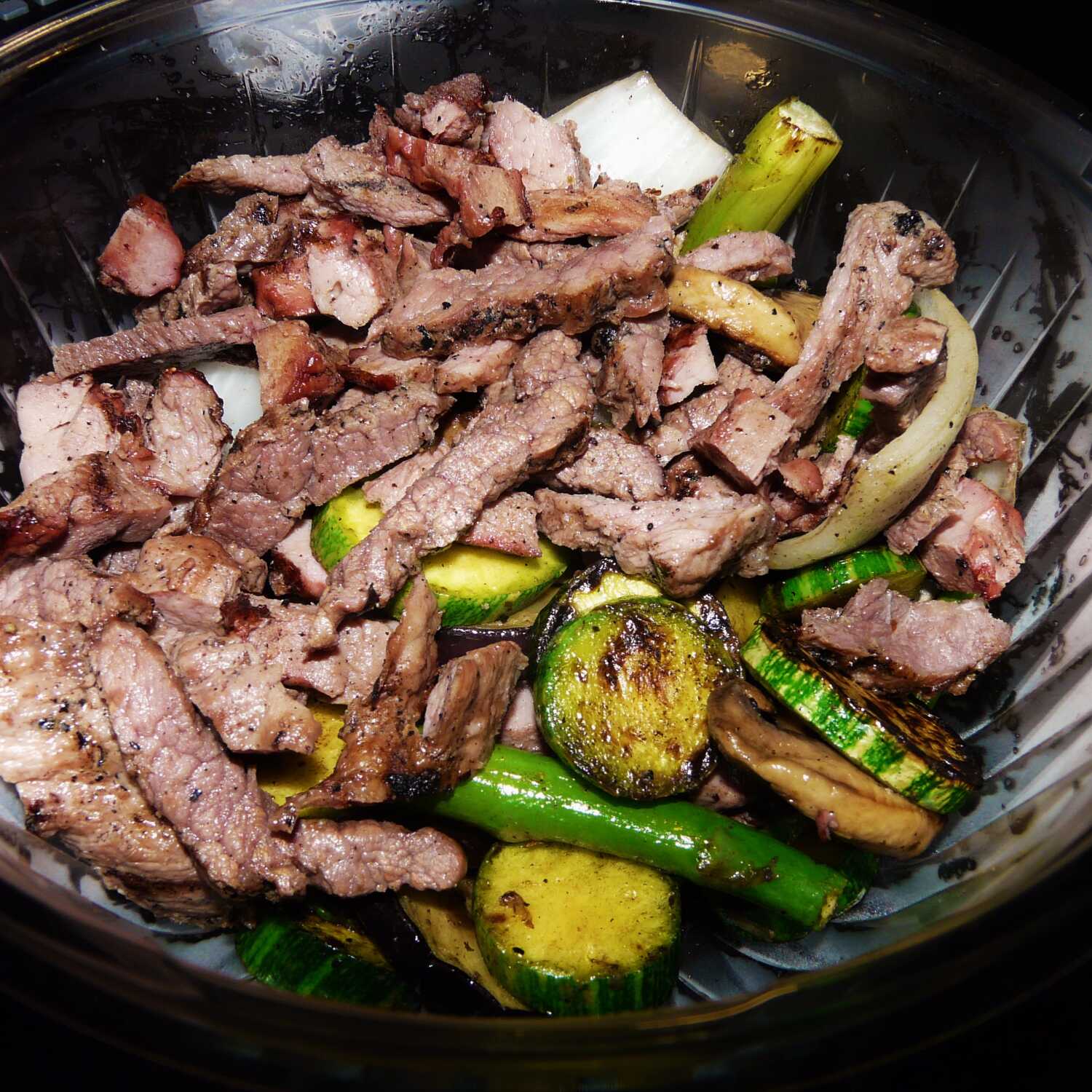 Vegetales con Arrachera de Res