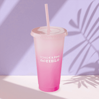 Vaso cambio de color rosa