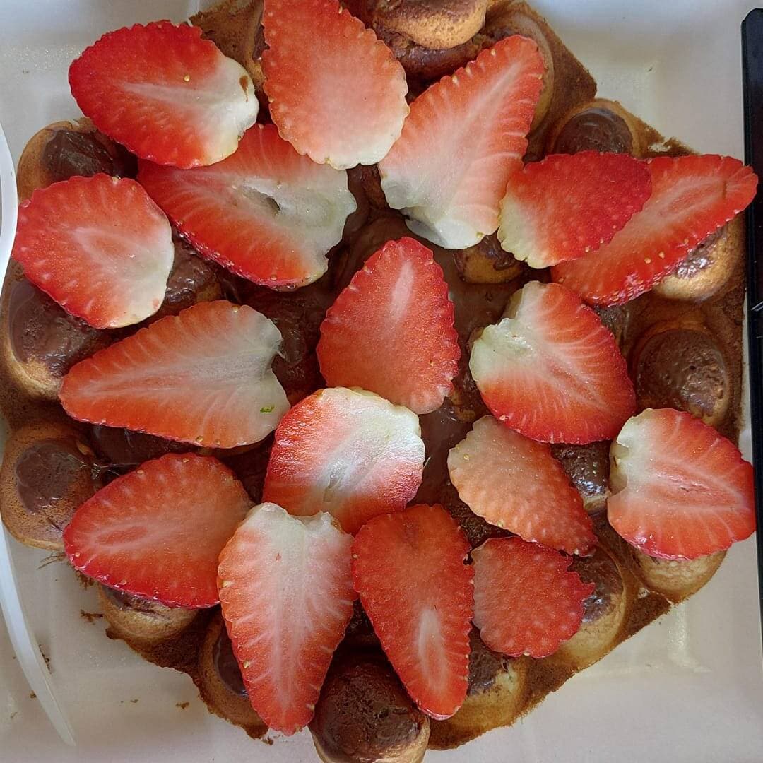 Wafle  FRESAS CON NUTELA