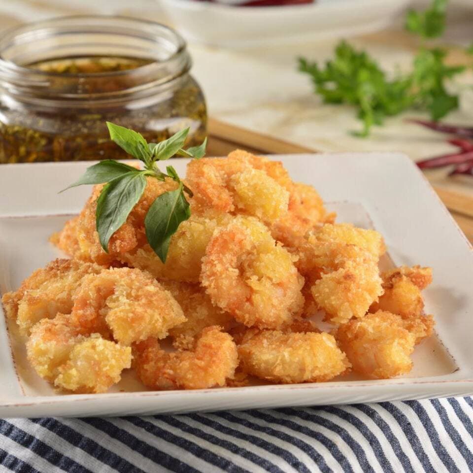 Camarones apanados.