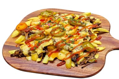 PAPAS CARGADAS CON BRISKET BBQ