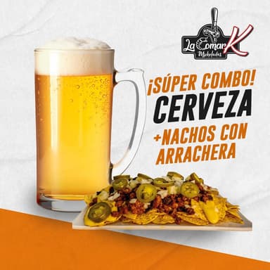 Nachos con Arrachera + Cerveza (1.2l)