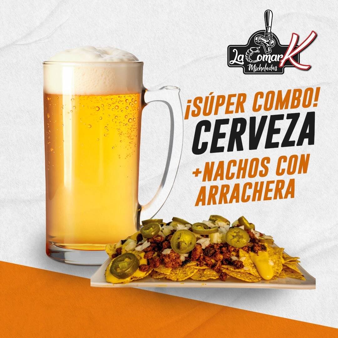 Nachos con Arrachera + Cerveza (1.2l)