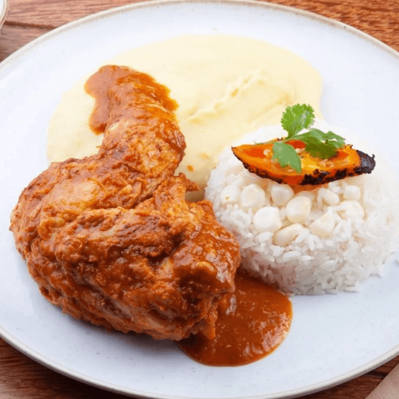 Pollo Al Horno c/ pure + Bebida Del Día
