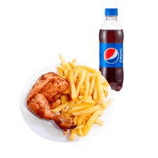 CUARTO DE POLLO SALCHIPAPERO + BEBIDA