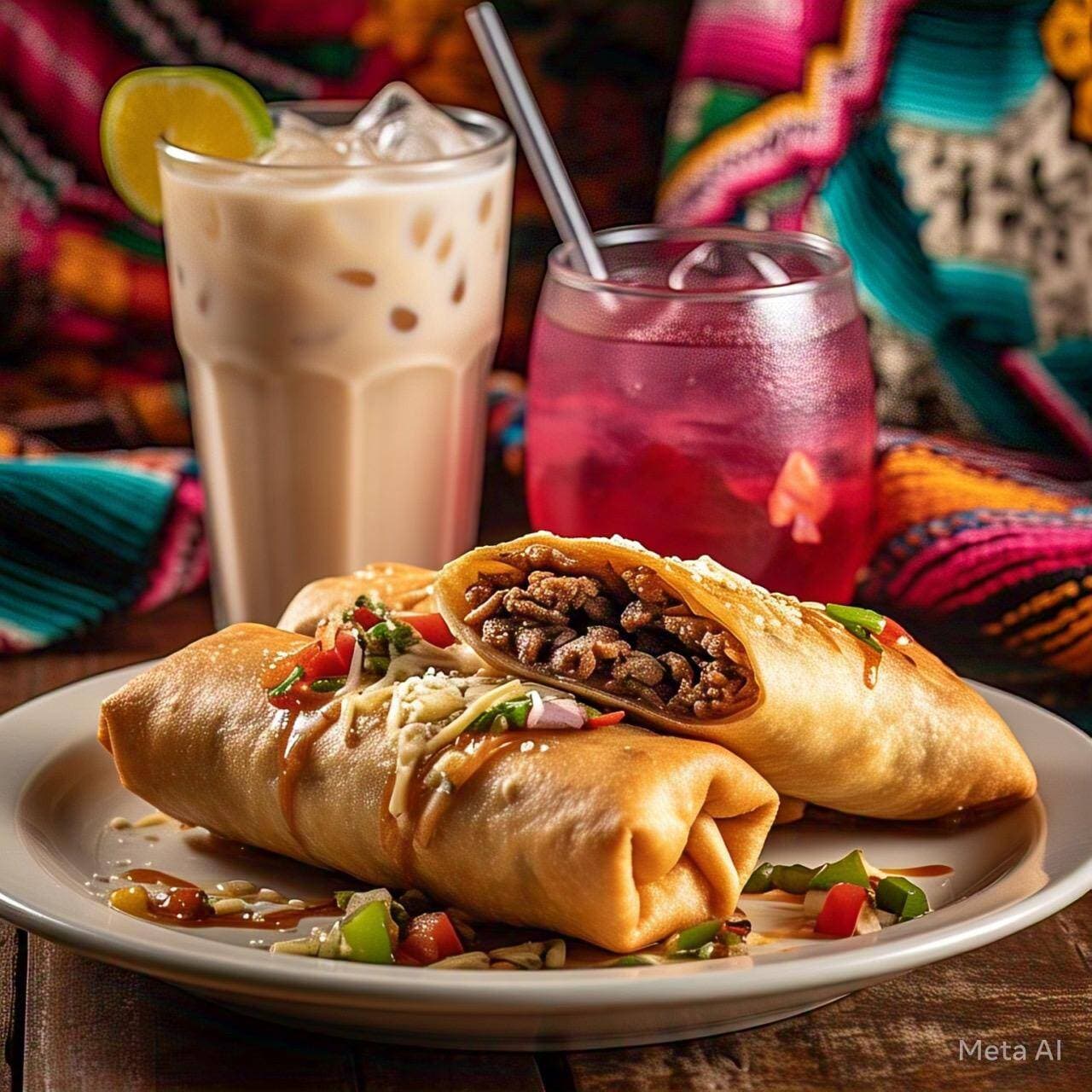 🌯 chimichanga de carne deshebrada con papas