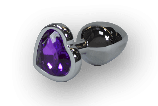 ODIBO KINKY PLUG SILVER WITH PURPLE HEART 2.7 INCH