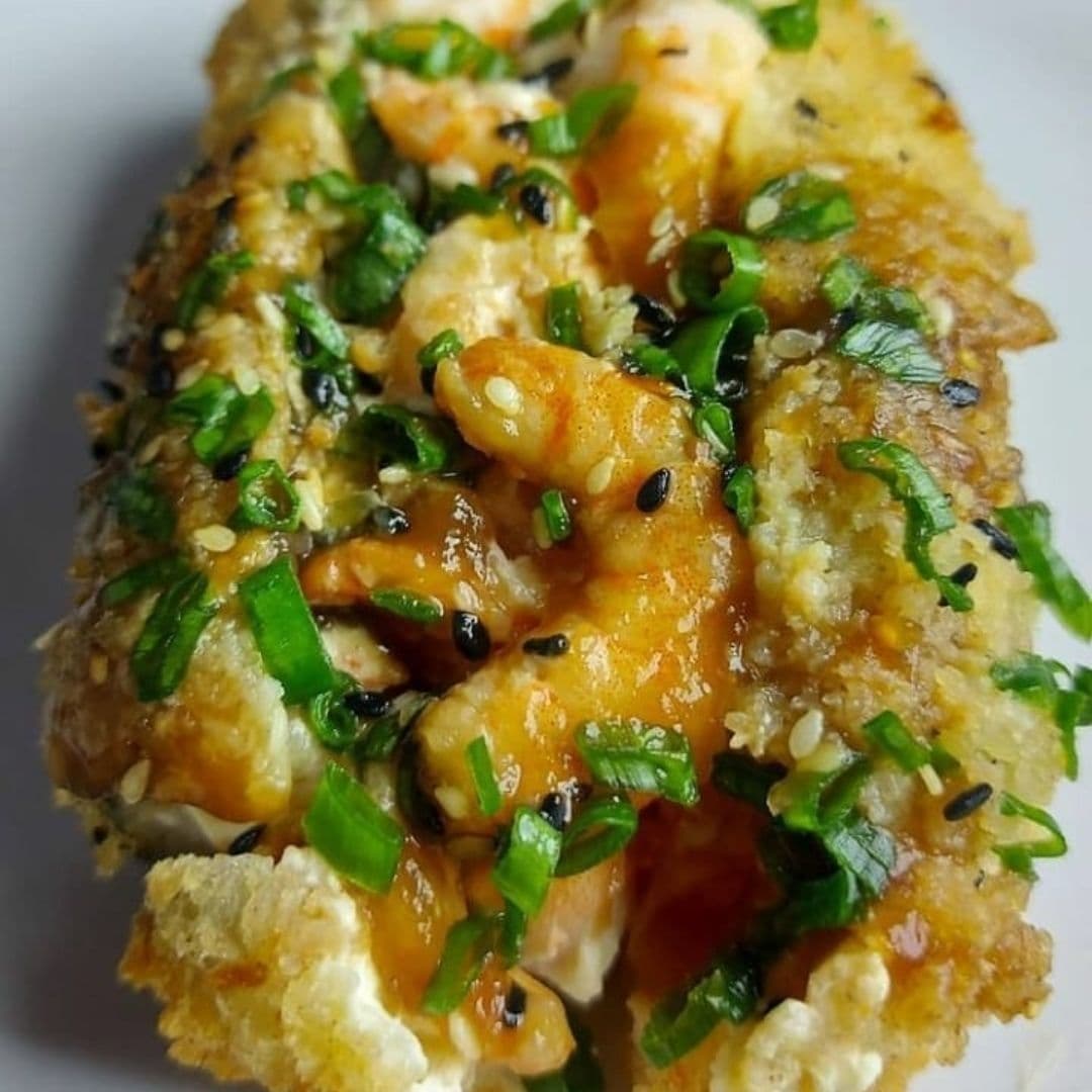 Hot Dog Sushi Camarones al Ajillo