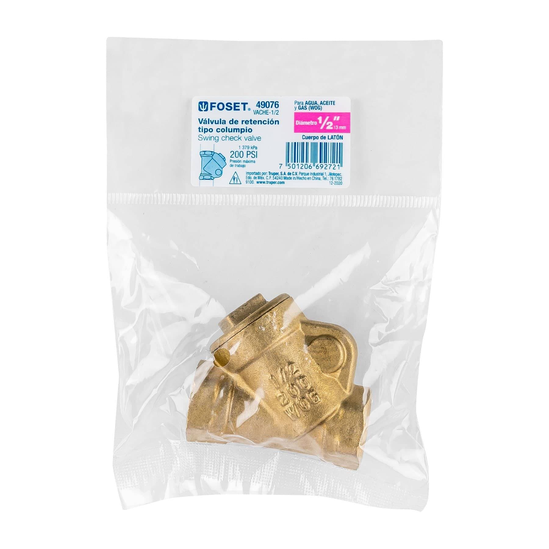 VALVULA CHECK COLUMPIO 1/2" VACHE-1/2 49076 RUGO