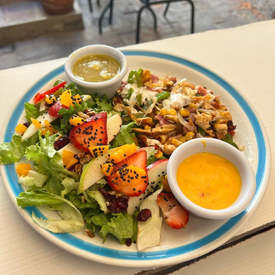 Alambrito de pollo  con ensalada