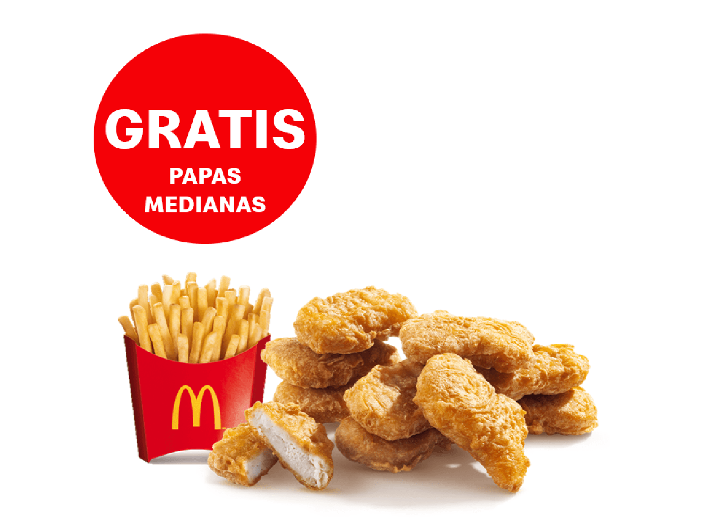 40 OFF en 10 Chicken McNuggets con papas