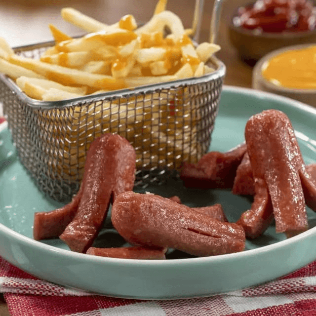 Papas a la Francesa con Salchicha