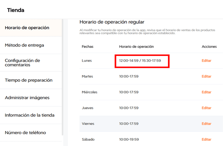 Ajustar horario paso 6