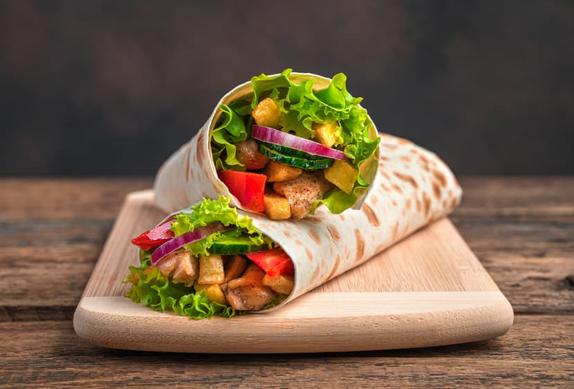 Primer plano tradicional del shawarma