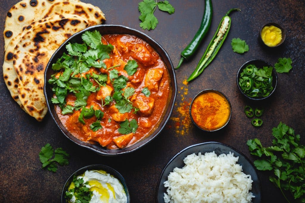 Pollo al curry, comida tradicional