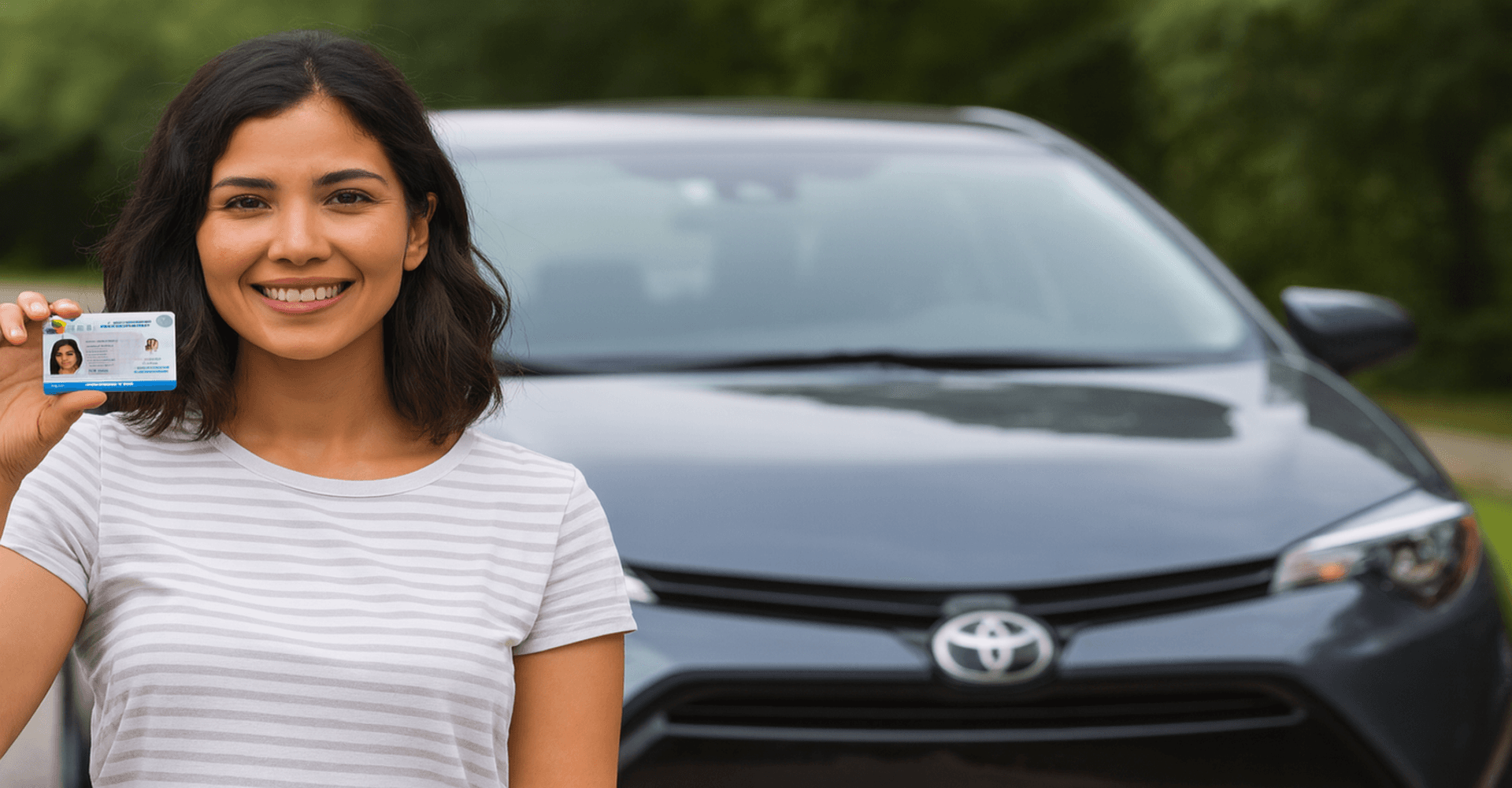 A person holding a driver's license