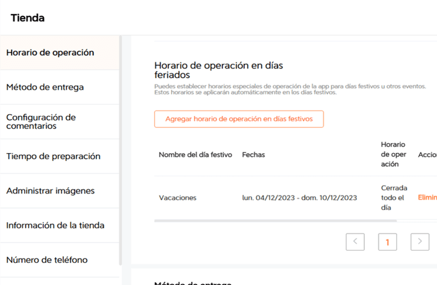 Ajustar horario festivo paso 4