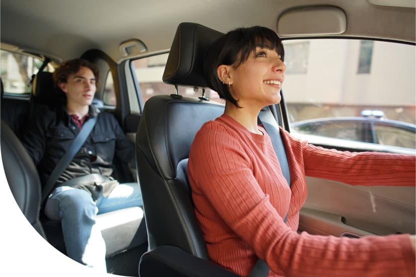 conductora y pasajero