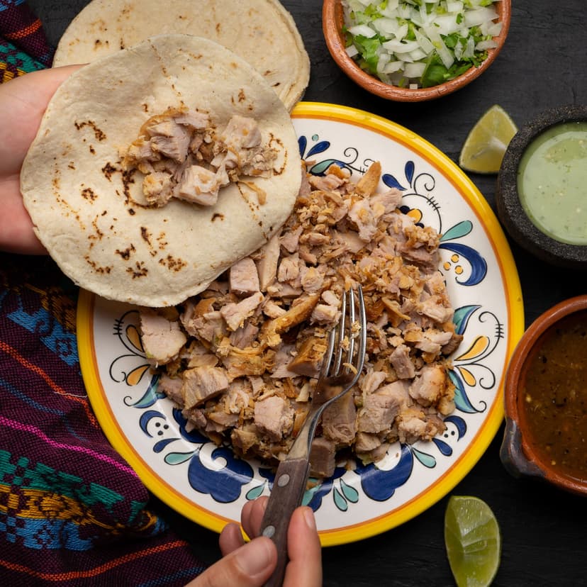 Tacos caseros de carnitas