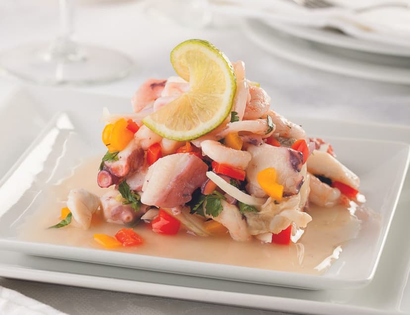 Ceviche de mariscos estilo Chetumal, platillo típico