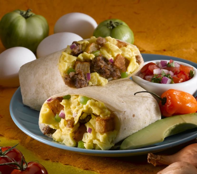Burrito estilo Baja California Sur, relleno de machaca