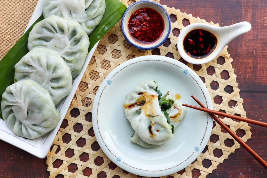 Dumplings Jiu Cai Bau relleno de carne