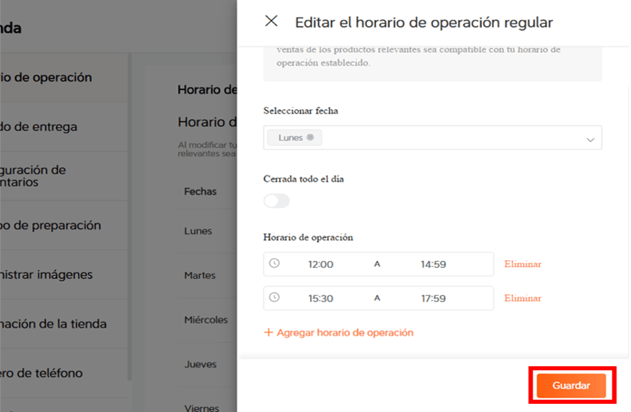 Ajustar horario paso 5