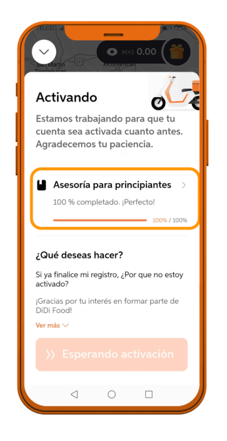 DiDi Food Repartidor Como Activo mi Cuenta Paso 2