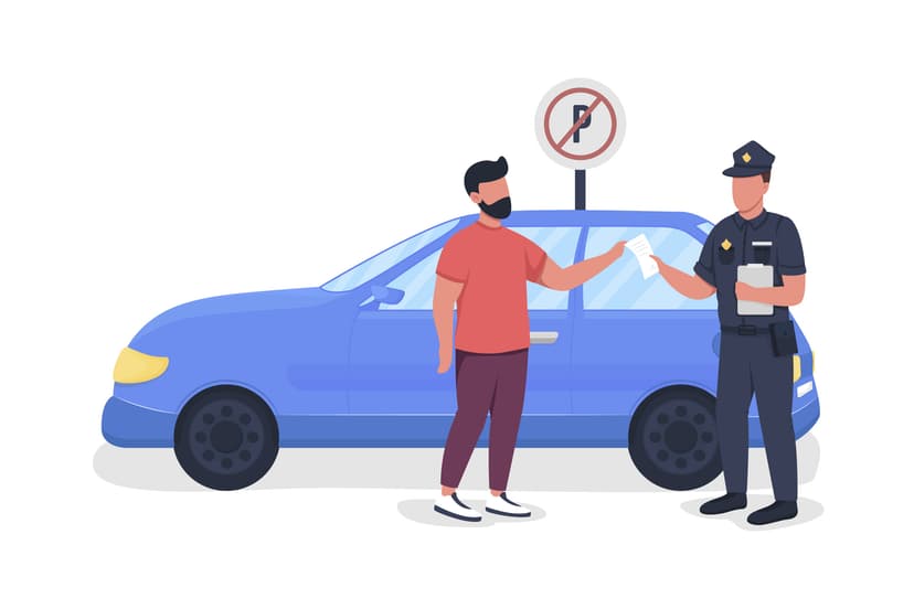 Conductor multado por policía